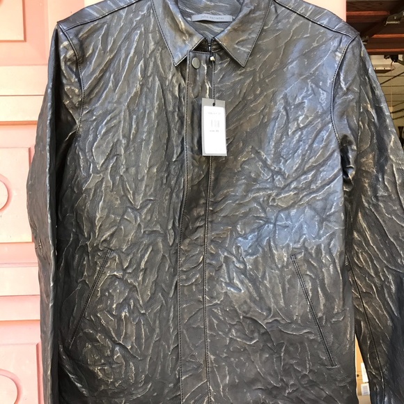 John Varvatos crinkled leather jacket size46 USA36 - Picture 9 of 10